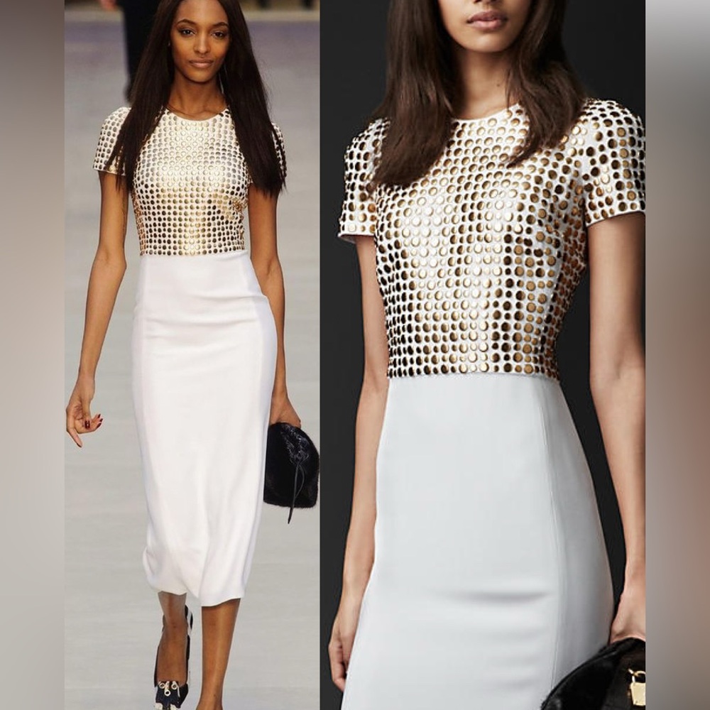 Runway Burberry Prorsum White Studded Dress